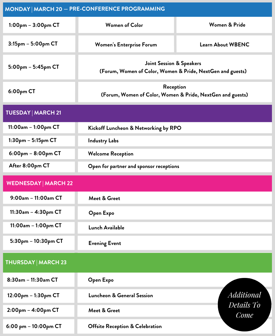 Schedule WBENC WBENC